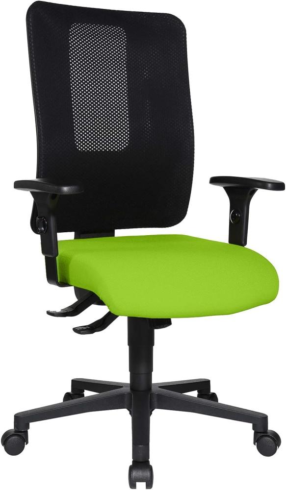 Topstar Open X (N) ergonomischer Bürostuhl, Schreibtischstuhl, atmungsaktive Netzbespannung, Stoffbezug, apfelgrün/schwarz Bild 1