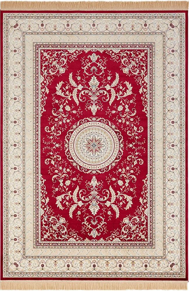 Orientalischer Samt-Teppich Fransen Antik Negar Rot 95x140 cm Bild 1