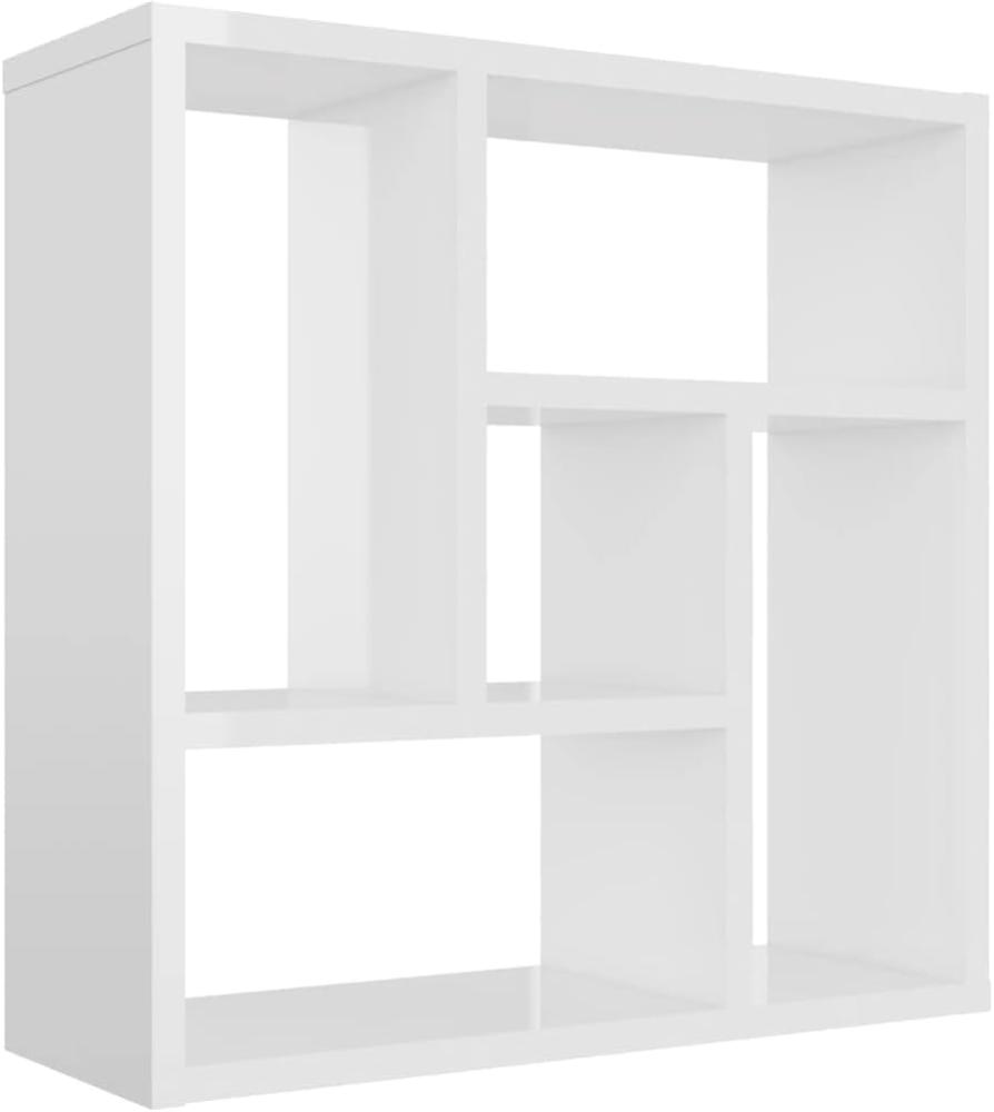 Wandregal Hochglanz-Weiß 45,1x16x45,1 cm Holzwerkstoff Bild 1