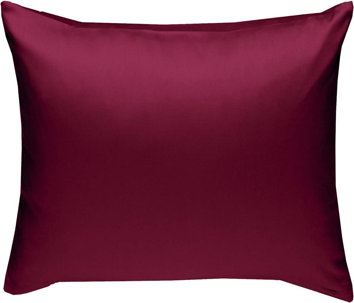 Bettwaesche-mit-Stil Mako-Satin / Baumwollsatin Bettwäsche uni / einfarbig pink Kissenbezug 50x50 cm Bild 1