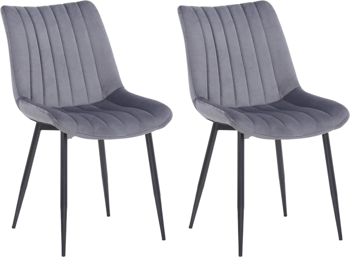 2er Set Stühle Rahden Samt (Farbe: grau) Bild 1