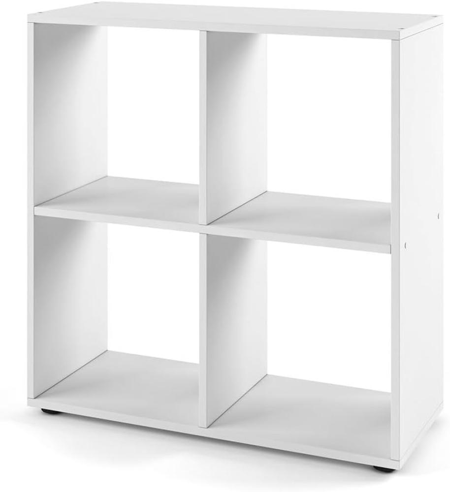 VICCO Raumteiler TETRA 4 Fächer Weiß + 4 Faltboxen Bücherregal Würfelregal Standregal Regal Bild 1
