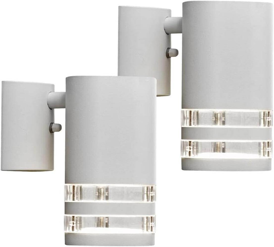 2er-Set Wandleuchten MODENA Aluminium weiß, Downlight, GU10, Höhe 15,5 cm, IP44 Bild 1