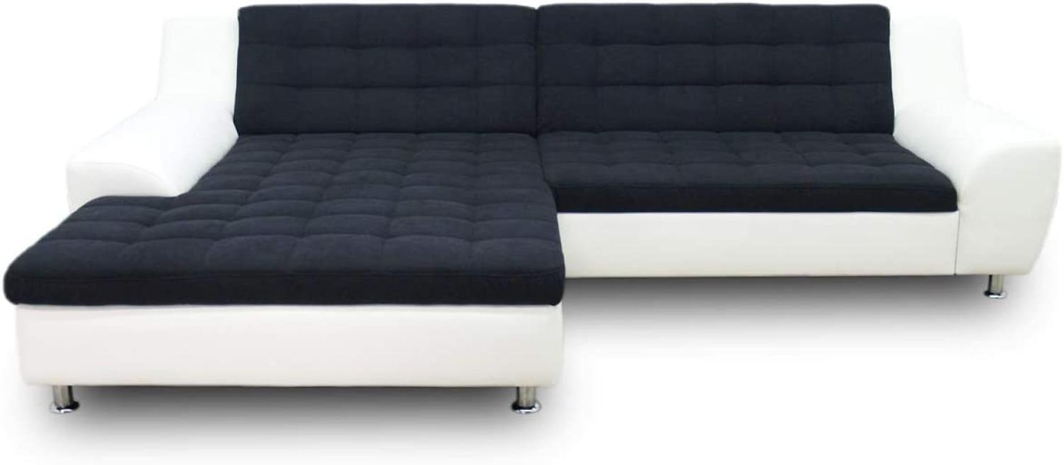 DOMO. collection Morton Ecksofa, Sofa in L-Form, Eckcouch, Polstergarnitur mit Schlaffunktion, 304x200x84 cm in schwarz/weiß Bild 1