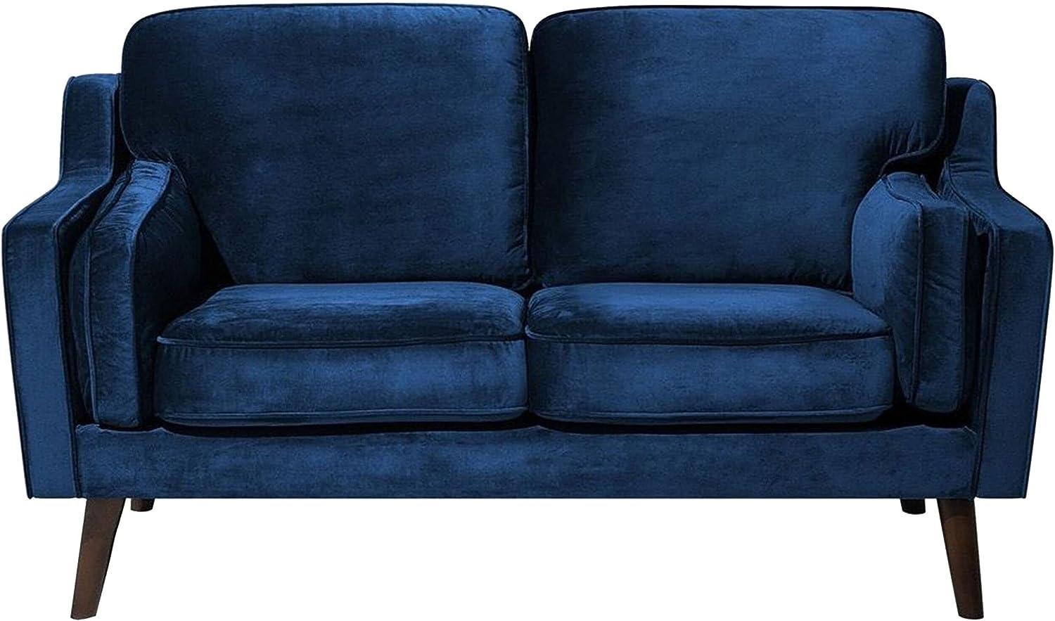 2-Sitzer Sofa Samtstoff dunkelblau LOKKA Bild 1