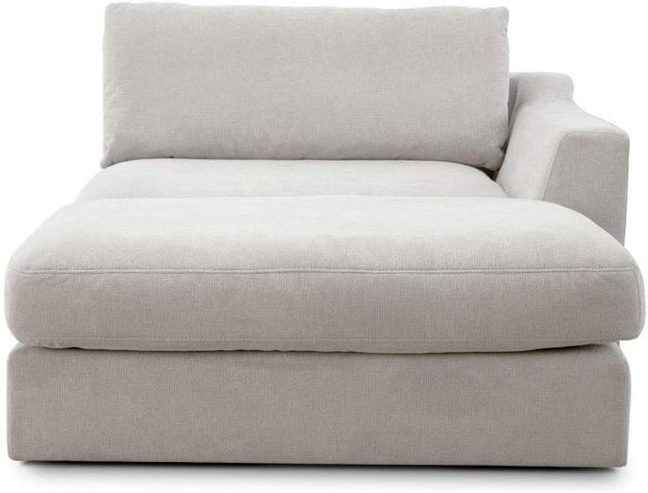 CAVADORE Sofa-Modul "Fiona" Longchair mit Armteil rechts / XXL-Recamiere passend zur Couchgarnitur Fiona / 139 x 90 x 199 /Webstoff beige Bild 1