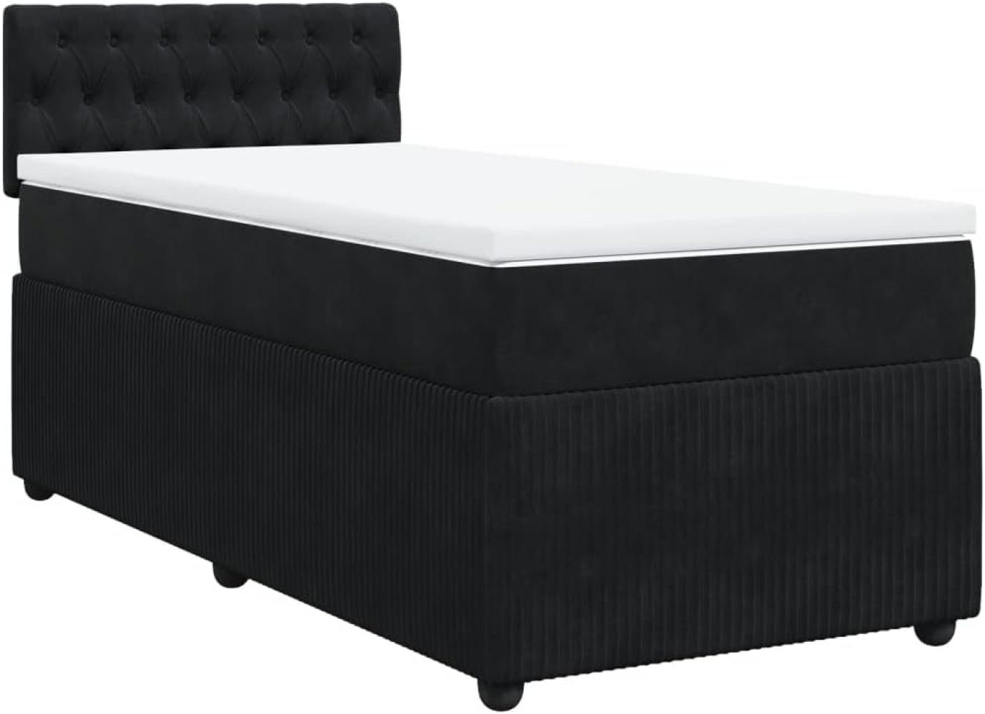 Boxspringbett mit Matratze Schwarz 90x190 cm Samt 3289922 Bild 1