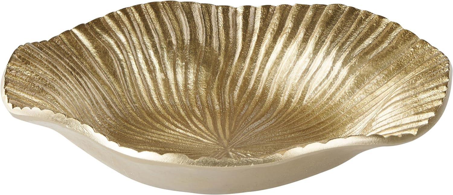 Dekoschale Aluminium gold Wellenmuster ø 29 cm HATRA Bild 1