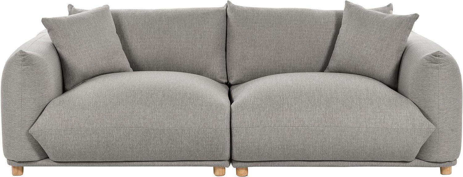 3-Sitzer Sofa hellgrau mit Kissen LUVOS Bild 1