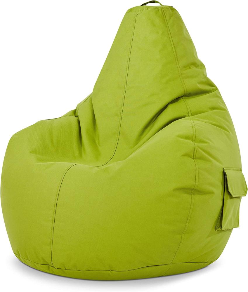 Green Bean© Sitzsack mit Rückenlehne "Cozy" 80x70x90cm - Gaming Chair mit 230L Füllung - Bean Bag Lounge Chair Sitzhocker Grün Bild 1