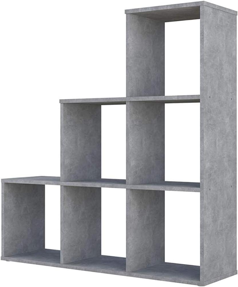 Polini Home Treppenregal beton mit 6 Fächern Bild 1