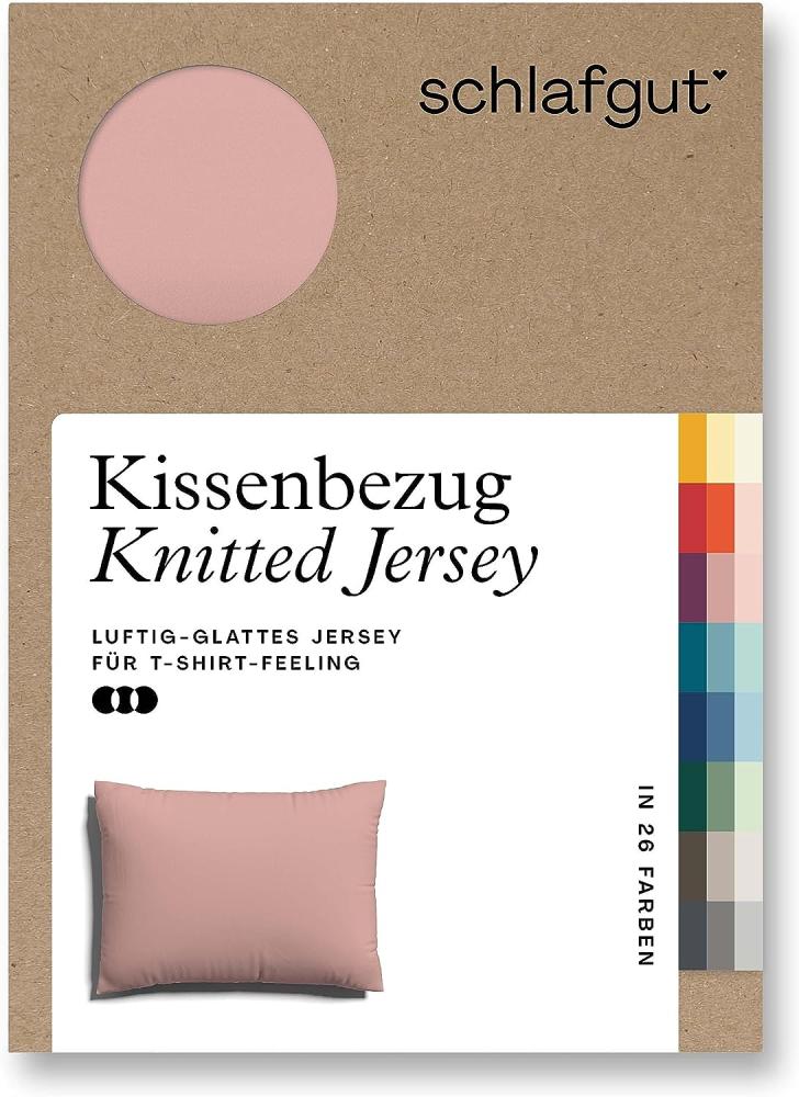 Schlafgut Knitted Jersey Bettwäsche | Kissenbezug einzeln 70x90 cm | purple-mid Bild 1