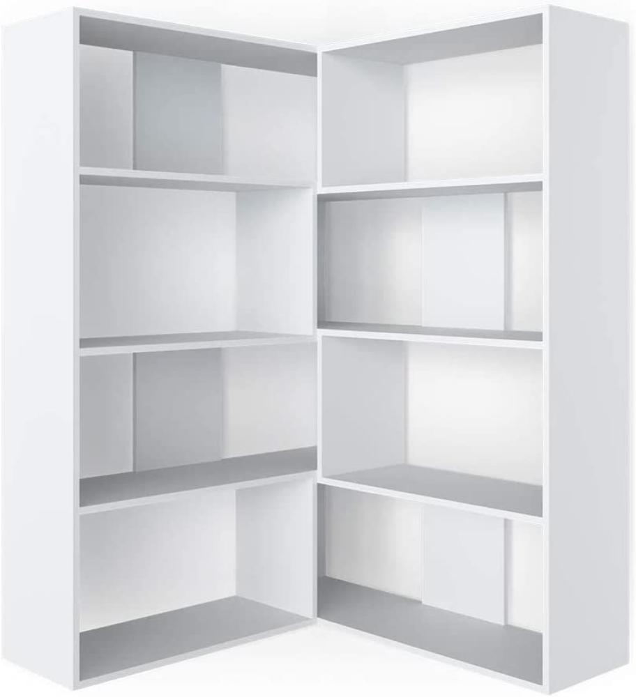 Vicco 'Laine' Eck-Bücherregal, Holz weiß matt, 170,6 x 142,4 x 29,6 cm Bild 1