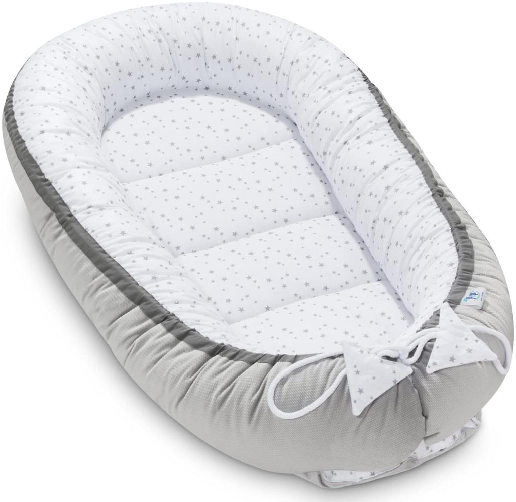 Pepi - Baby-Nest - Nestchen Baby - Baby-Nestchen für Neugeborene - Kuschelnest mit antiallergischer Füllung - Kokon aus Velvet und Baumwolle Bild 1