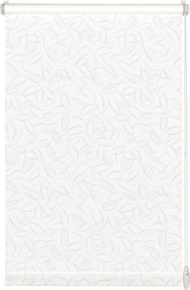 Gardinia EasyFix Rollo mit Blättern weiß 75 x 150 cm Bild 1