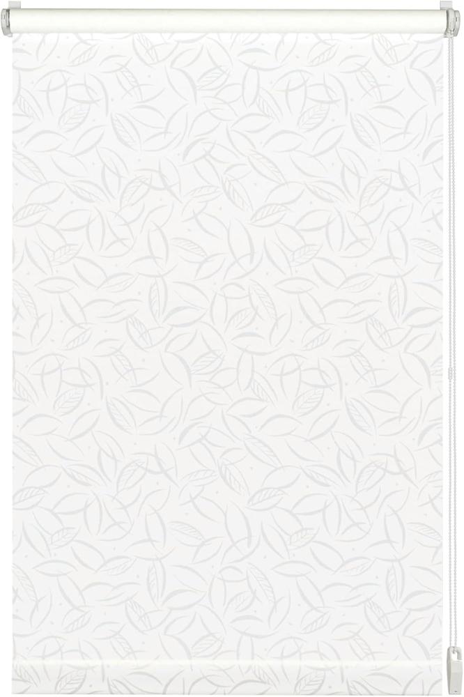 Gardinia EasyFix Rollo mit Blättern weiß 75 x 150 cm Bild 1