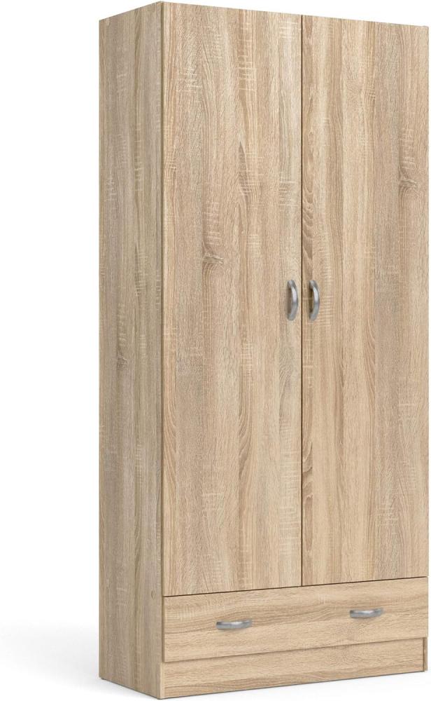 Dmora Kleiderschrank mit zwei Türen und einer Schublade, Eichenfarbe, 79 x 35 x H171 cm Bild 1