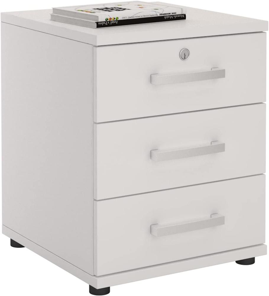 CARO-Möbel Bürocontainer Schreibtischcontainer Büroschrank Toronto, weiß, abschließbar mit 3 Schubladen, 44 x 58 x 45 cm Bild 1