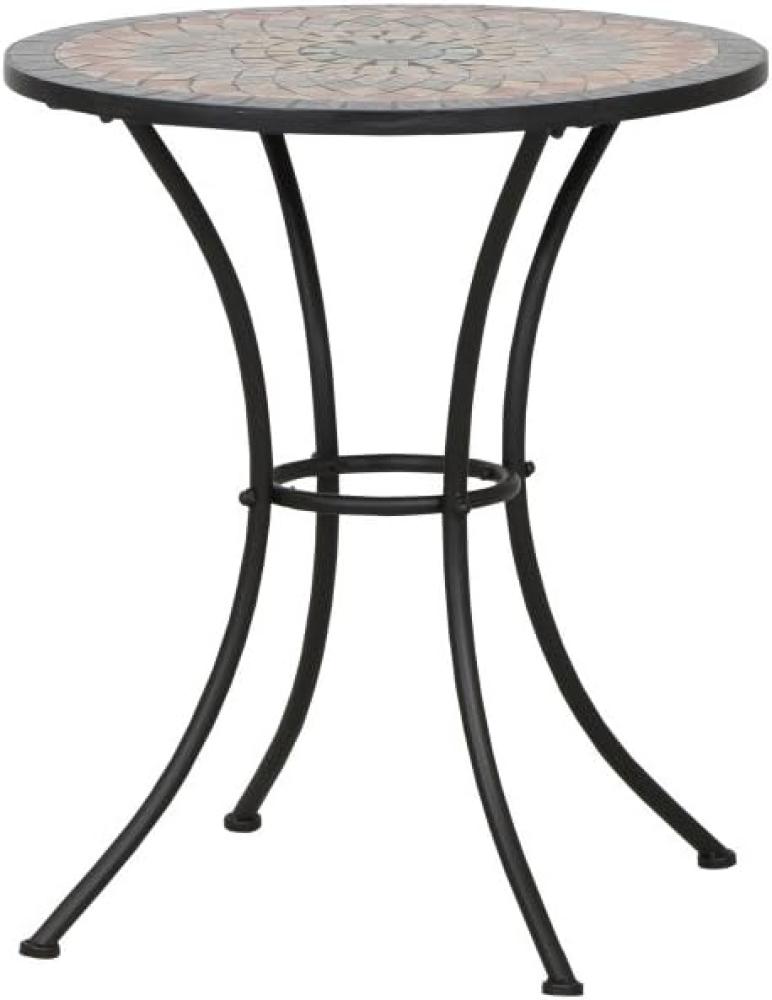 SIENA GARDEN Prato Tisch Ø60 x 71 cm Gestell Stahl matt-schwarz, Tischplatte Keramik mehrfarbig mosaikoptik Bild 1