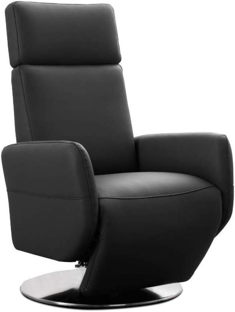Cavadore TV-Sessel Cobra / Fernsehsessel mit 2 E-Motoren und Akku / Relaxfunktion, Liegefunktion / Ergonomie S / 71 x 108 x 82 / Echtleder Schwarz Bild 1
