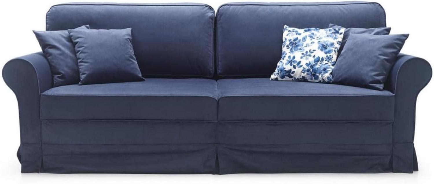 Casa Padrino Luxus Sofa Blau 239 x 110 x H. 90 cm - Wohnzimmer Sofa mit Schlaffunktion - Wohnzimmer Möbel - Luxus Möbel - Luxus Interior Bild 1