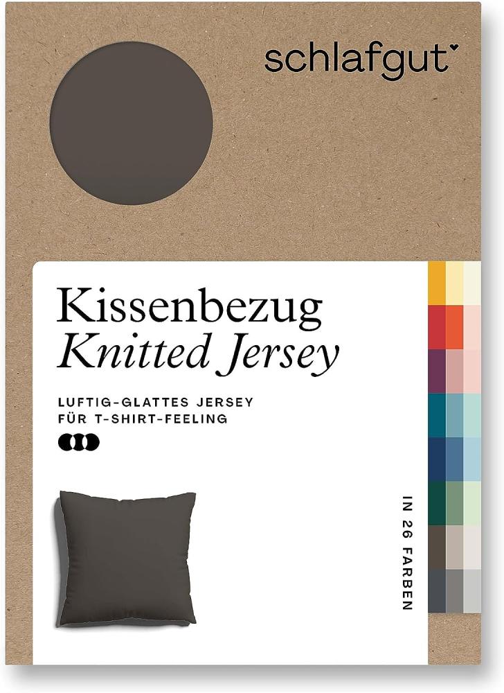 Schlafgut Knitted Jersey Bettwäsche | Kissenbezug einzeln 80x80 cm | sand-deep Bild 1
