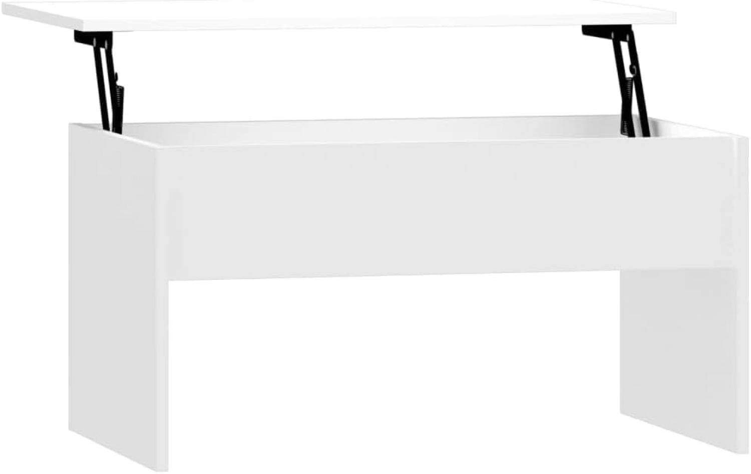 Couchtisch Hochglanz-Weiß 80x50,5x41,5 cm Holzwerkstoff Bild 1
