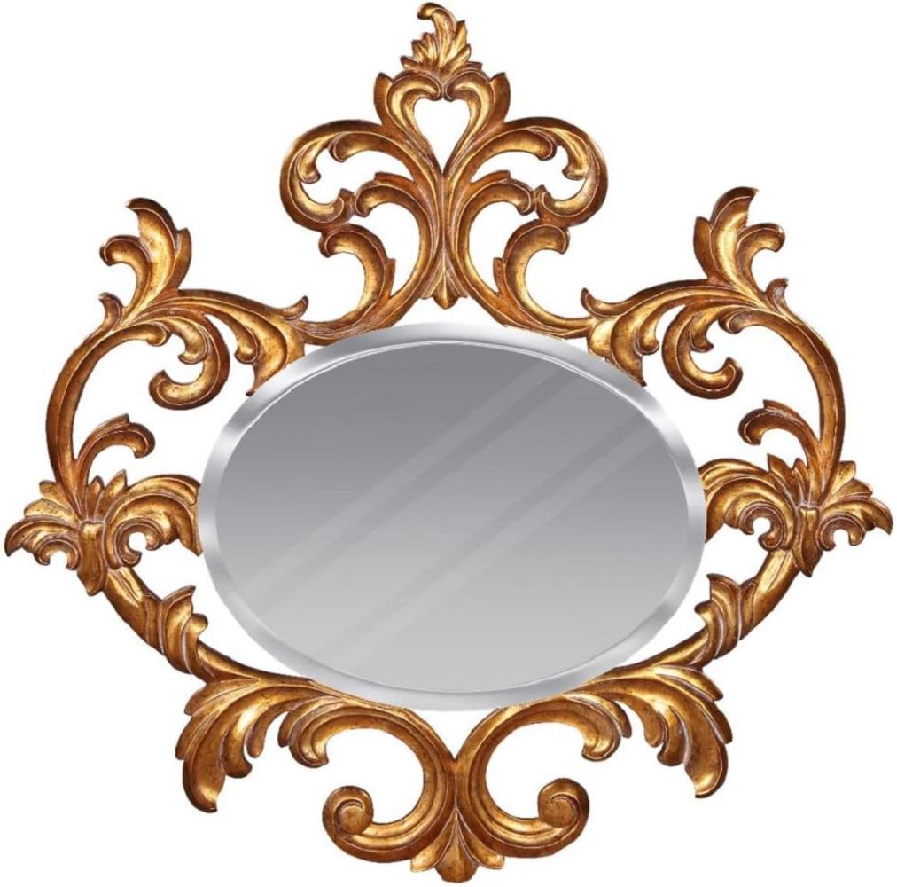 Casa Padrino Luxus Barock Spiegel Gold - Prunkvoller Mahagoni Wandspiegel im Barockstil - Garderoben Spiegel - Wohnzimmer Spiegel - Barock Möbel - Edel & Prunkvoll Bild 1