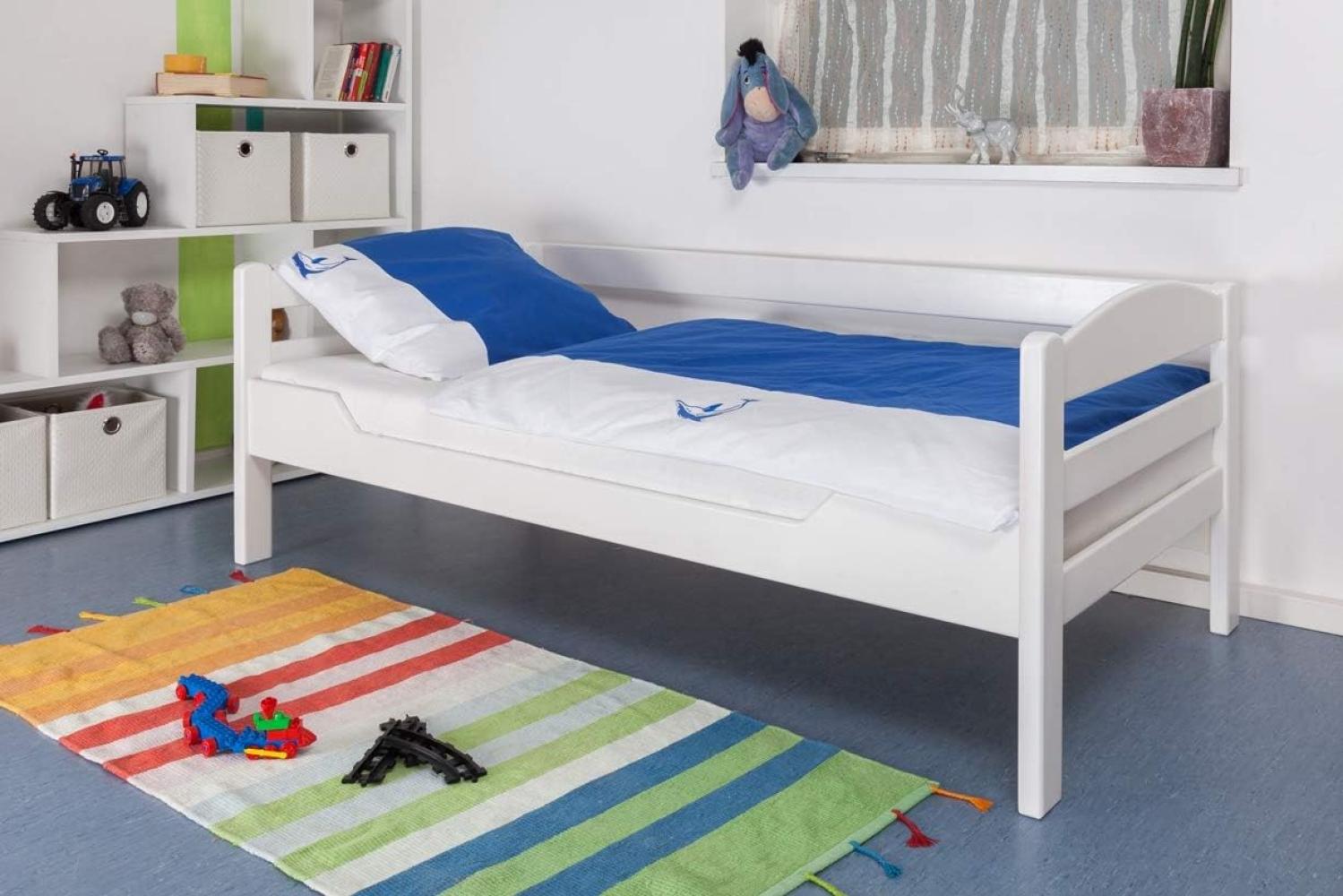 Kinderbett/JugendbettEasy Premium Line K1/n Sofa, Buche Vollholz massiv weiß lackiert - Maße: 90 x 200 cm Bild 1
