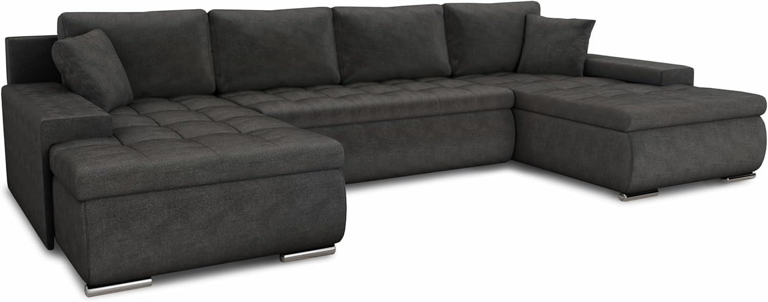 Sofnet Wohnlandschaft Faris U, mit Schlaffunktion und Bettkasten, Ecksofa, U-Form Couch, Schlafsofa mit Wellenfeder Bild 1