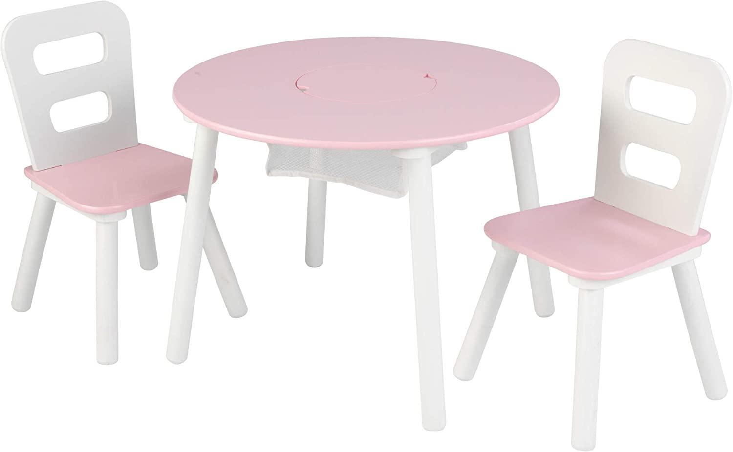 KidKraft 26165 'Kindertisch mit 2 Stühlen', Massivholz, rosa/weiß, ab 3 Jahren Bild 1