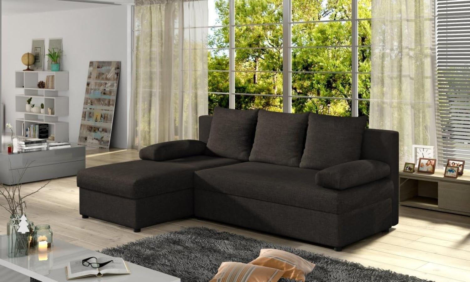 Designer Sofa Cali mit Stauraum und Schlaffunktion Braun Links Bild 1