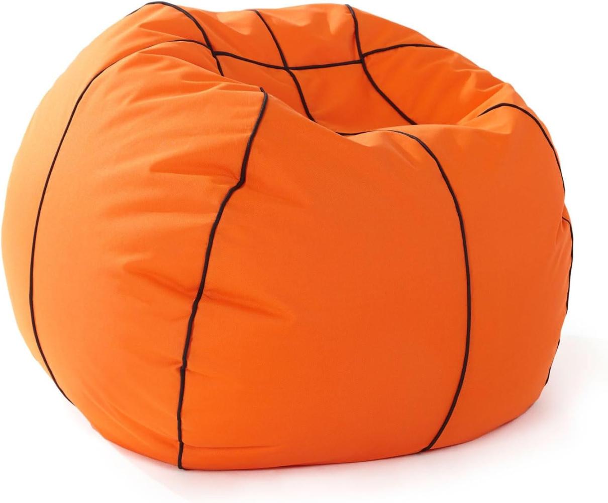 Lumaland Basketball-Sitzsack (90 cm Ø): Der Dunking fürs Sitzgefühl | So geht stilechtes Mitfiebern sowohl Indoor & Outdoor I Mit über 1,5 Mio. anpassungsfähigen EPS-Perlen | Waschbarer Bezug Bild 1