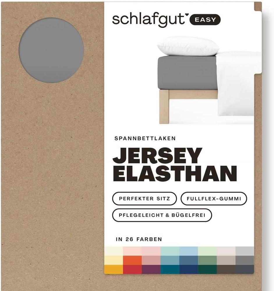 Schlafgut Spannbetttuch EASY Jersey Elasthan | 90x190 - 100x220 cm | grey-mid Bild 1