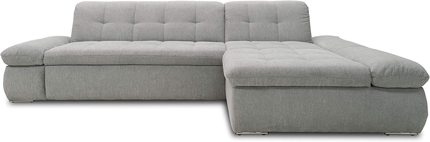 Domo Collection Ecksofa Moric / Eckcouch mit Bett / Sofa mit Schlaffunktion in L-Form Couch mit Armlehnfunktion/ 300x172x80 cm / Schlafsofa in hellgrau Bild 1