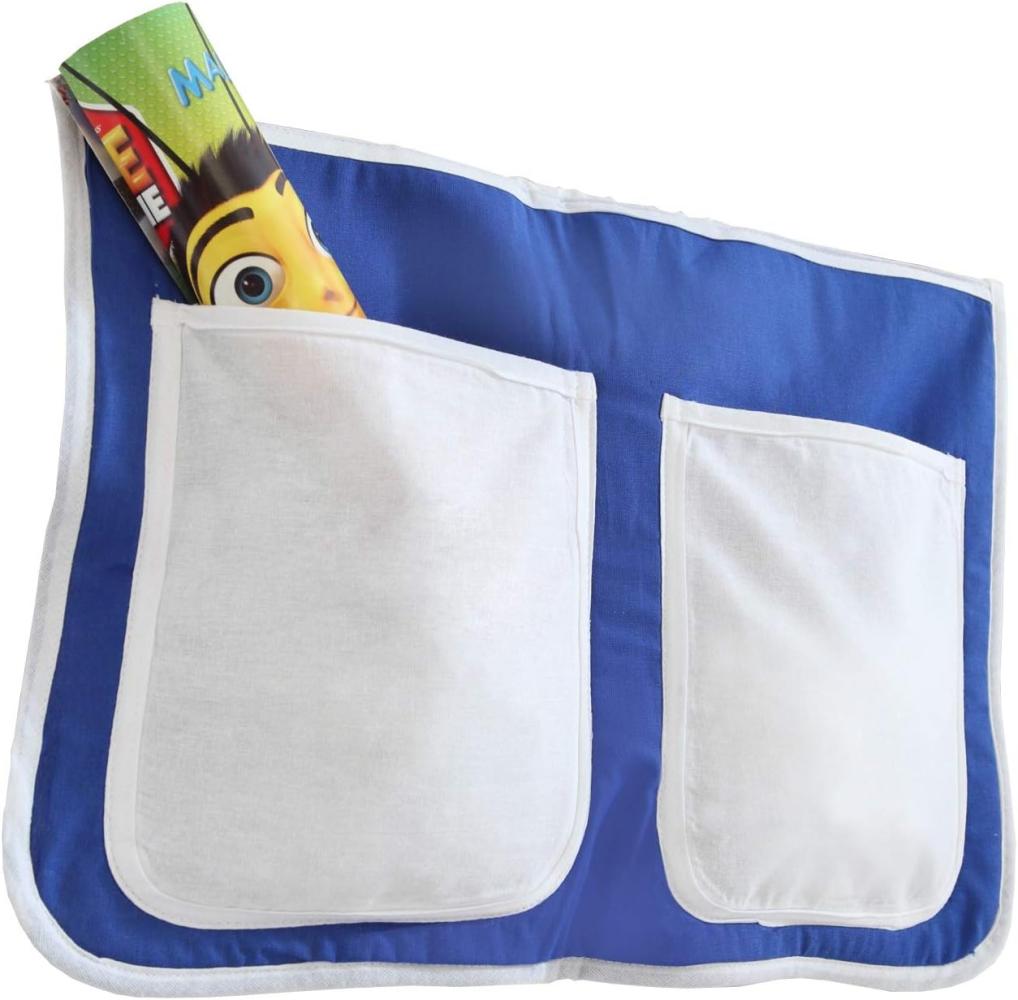 Ticaa Bett-Tasche für Hoch- und Etagenbetten - blau-weiß Bild 1