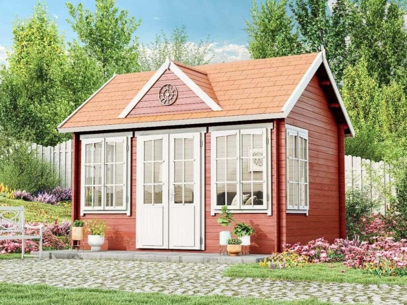 Alpholz Gartenhaus CLOCKHOUSE® 28 Gartenhaus aus Holz Holzhaus mit 28 mm Wandstärke Blockbohlenhaus mit Montagematerial Bild 1