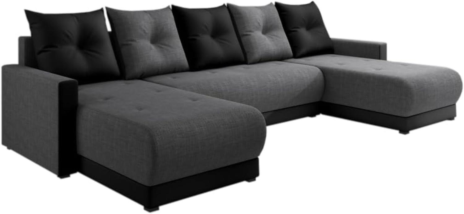 Sofa mit Schlaffunktion DESIGNIA in U-Form, 286x146, Sawana, sawana05_14, grau/schwarz Bild 1