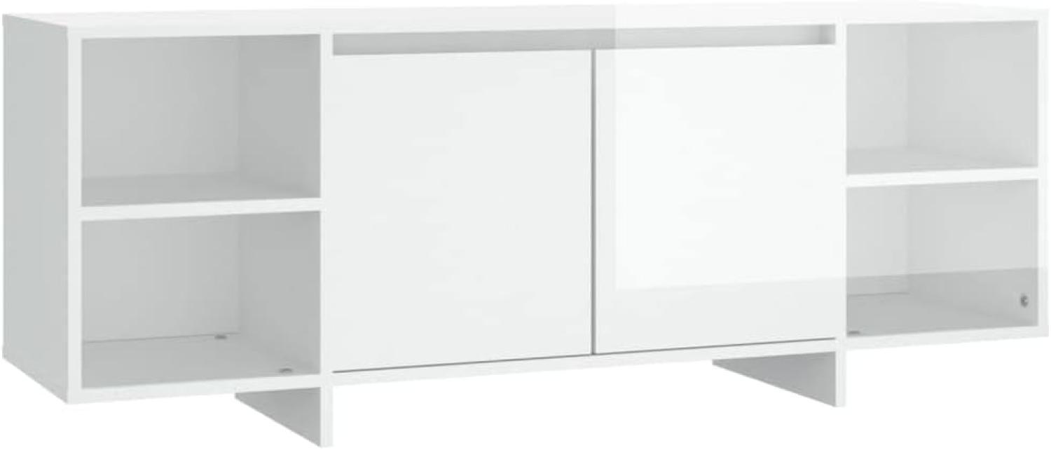 TV-Schrank Hochglanz-Weiß 130x35x50 cm Holzwerkstoff Bild 1