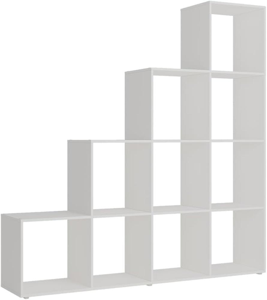 Livinity 'Aramis' Treppenregal, 10 Fächer, Spanplatte, weiß, 138 x 143 cm Bild 1