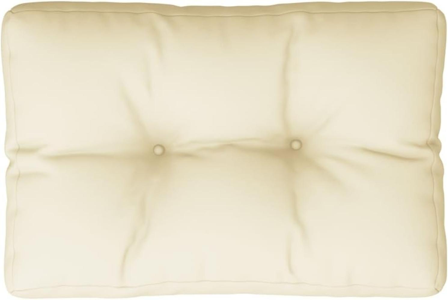 vidaXL Palettenkissen Creme 50x40x12 cm Stoff Bild 1