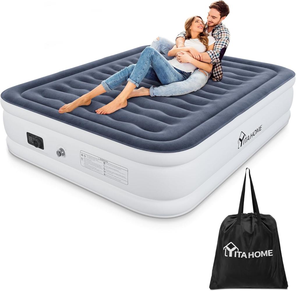 YITAHOME Luftmatratze Selbstaufblasend, Luftbett mit Integrierter Elektrischer Luftpumpe,Aufblasbare Matratze Bett mit Aufbewahrungstasche für Camping Gästebett Bild 1