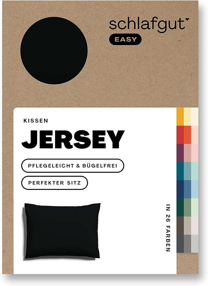 Schlafgut Kissenbezug EASY Jersey | Kissenbezug einzeln 60x80 cm | off-black Bild 1