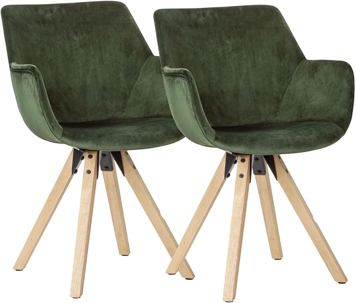 Wohnling Stühle im 2er-Set Stoff grün Bild 1