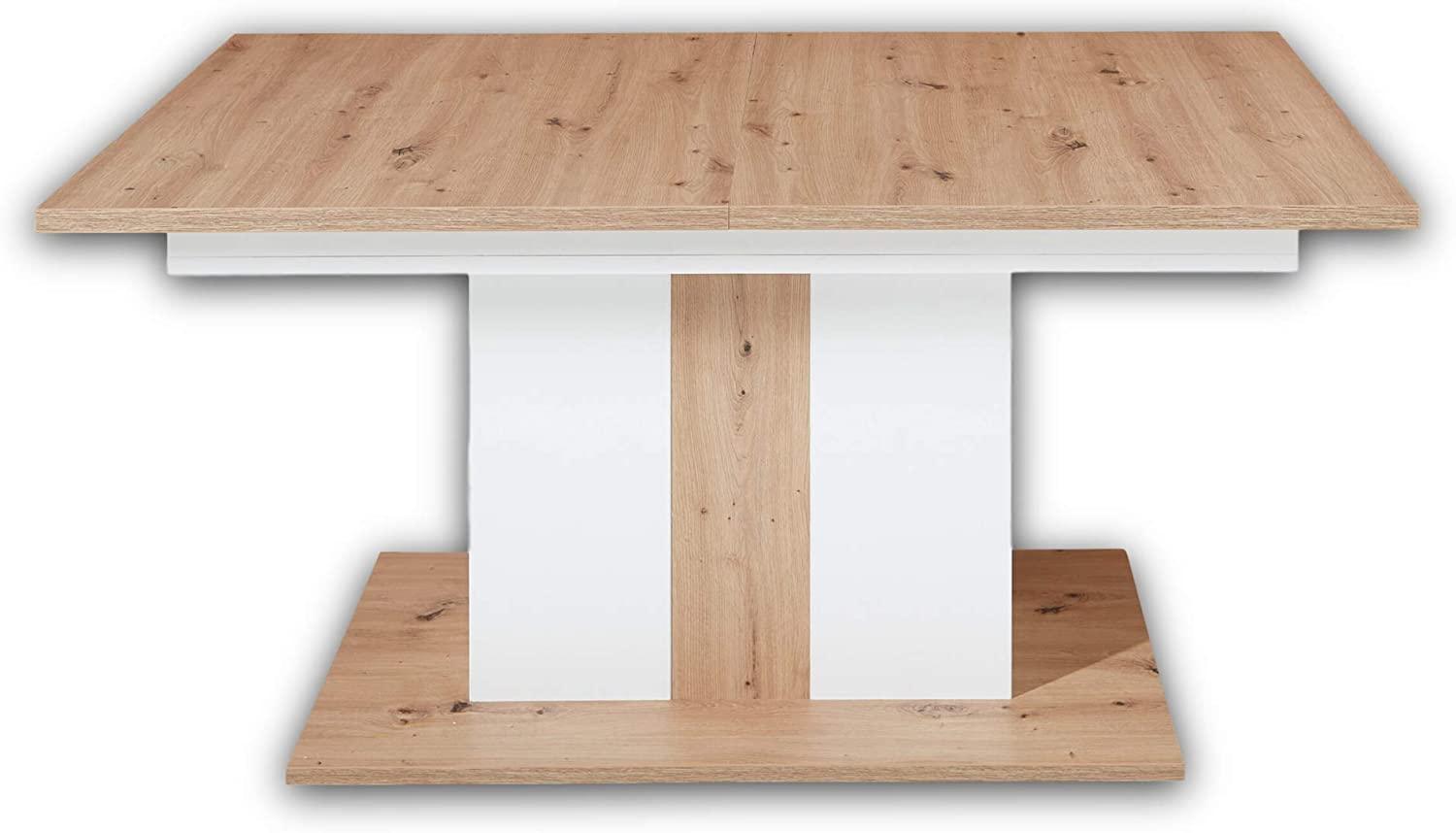 Esstisch MEDIANA Esszimmertisch Dinnertisch Küchentisch Tisch Eiche weiß 160-210cm Bild 1