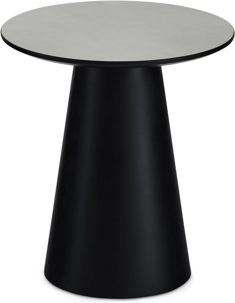 Runder Couchtisch mit Säulenfuß Tango Hellgrau Marmoroptik ø45x50 cm Bild 1