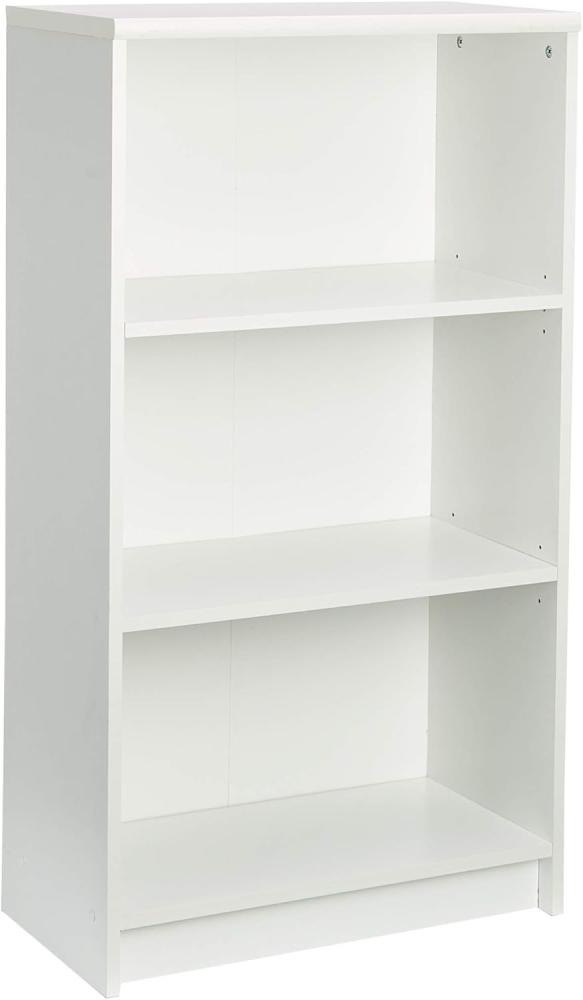 LILLY Regal Weiß - Modernes Bücherregal mit 3 offenen Fächern - Vielseitiges Büro Aktenregal Standregal mit viel Stauraum - 60 x 106 x 28 cm (B/H/T) Bild 1