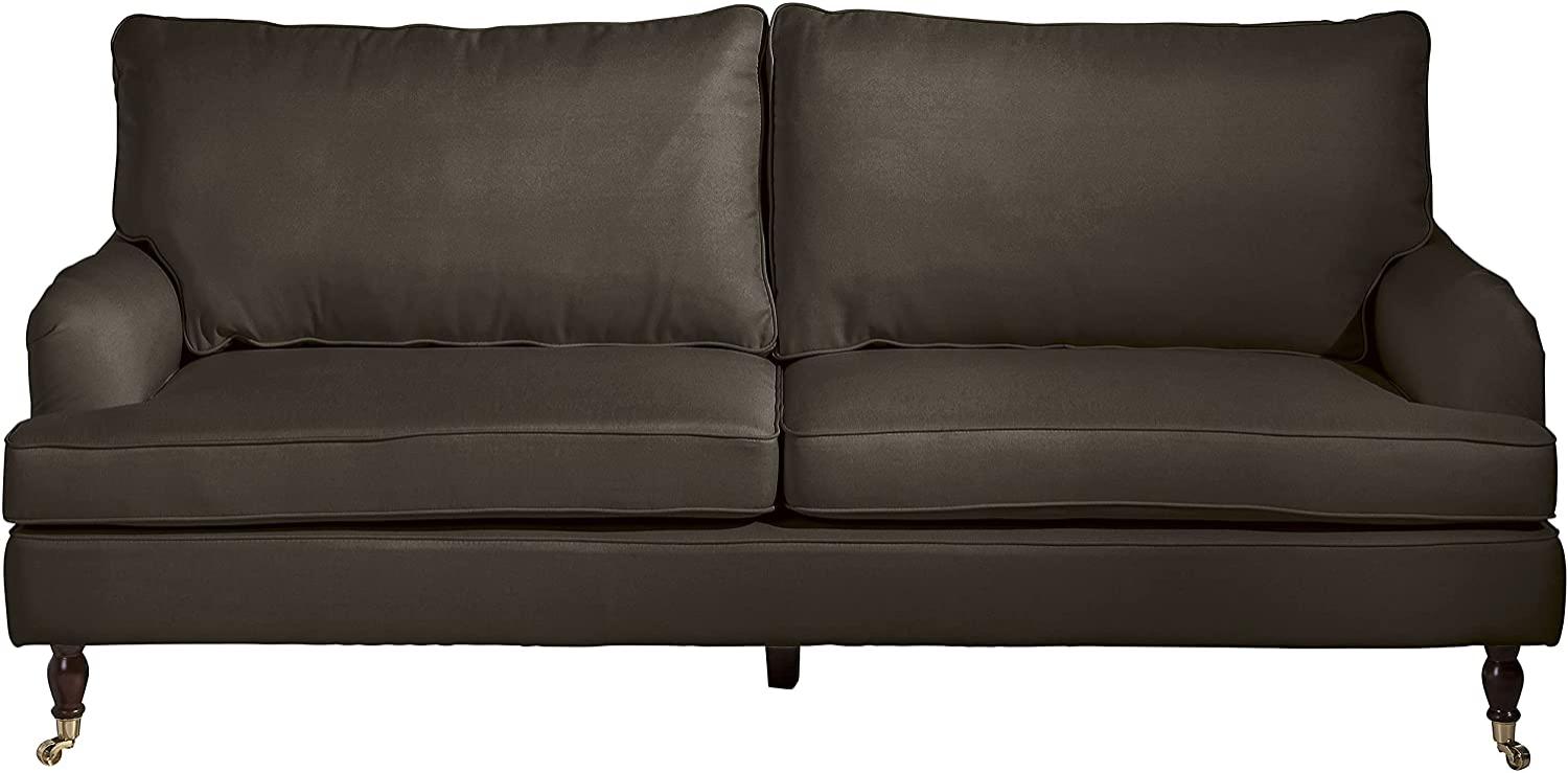 Passion Sofa 3-Sitzer Flachgewebe Braun Buche Nussbaumfarben Bild 1