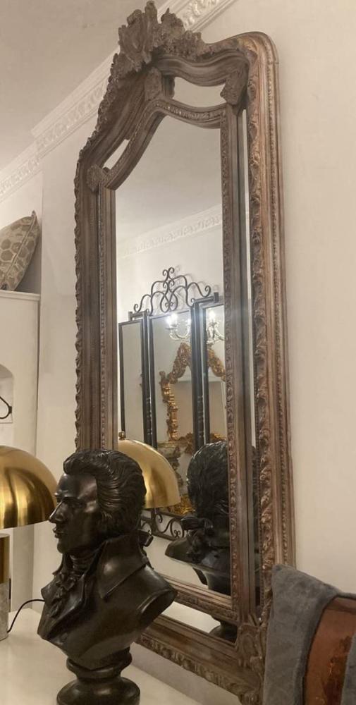 Casa Padrino Barock Spiegel Antik Stil Braun - Prunkvoller Wandspiegel mit eleganten Verzierungen - Barock Garderoben Spiegel - Barockstil Wandspiegel - Barock Möbel - Edel & Prunkvoll Bild 1