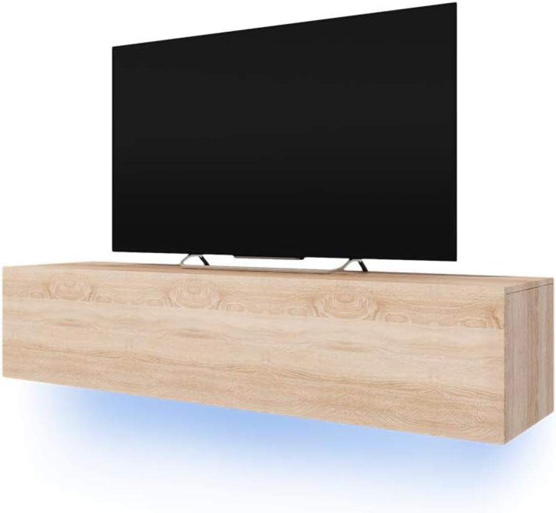 Selsey Skylara – Fernsehschrank/TV-Lowboard mit LED Modern Hängend 160 cm (Holzoptik Sonoma Eiche Matt) Bild 1